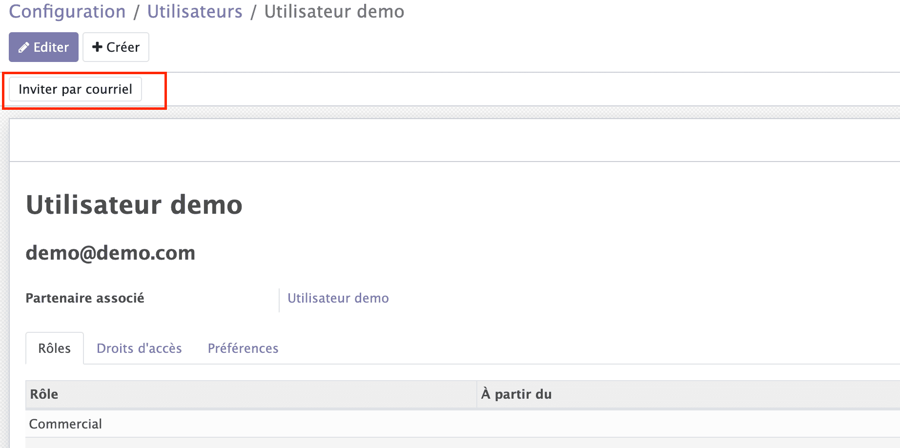 Création d'un utilisateur