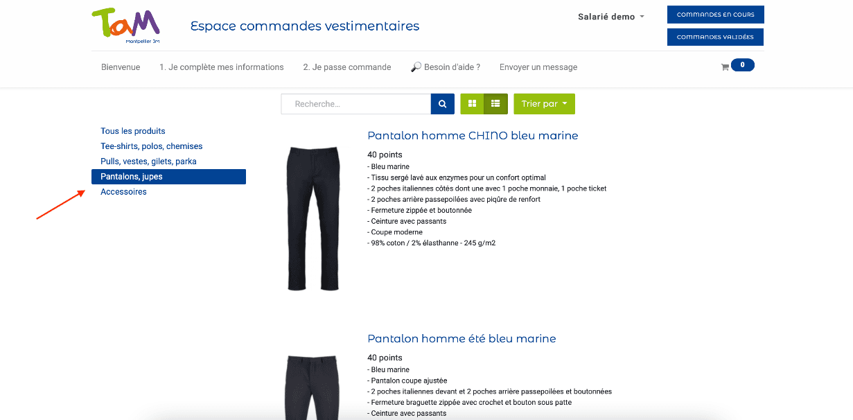 Par catégories