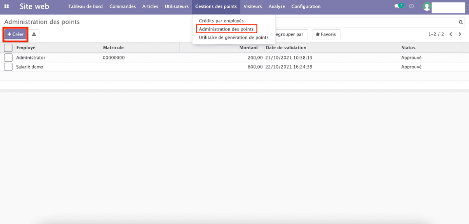 Modifier une commande validée