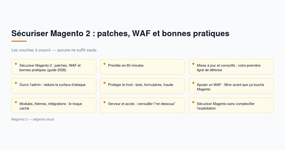 Sécuriser Magento 2 : patches, WAF et bonnes pratiques (guide 2026)